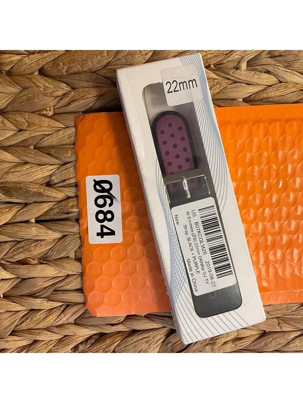 ✅ 22mm Sport Silicone Watch Band Strap Black Purple Perforated Breathable